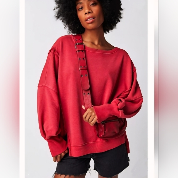Free People Tops - NWOT We The Free Camden Swestshirt In Red
